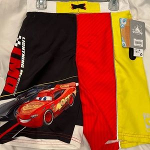 NWT Disney Lightning McQueen swim trunks sz 9/10